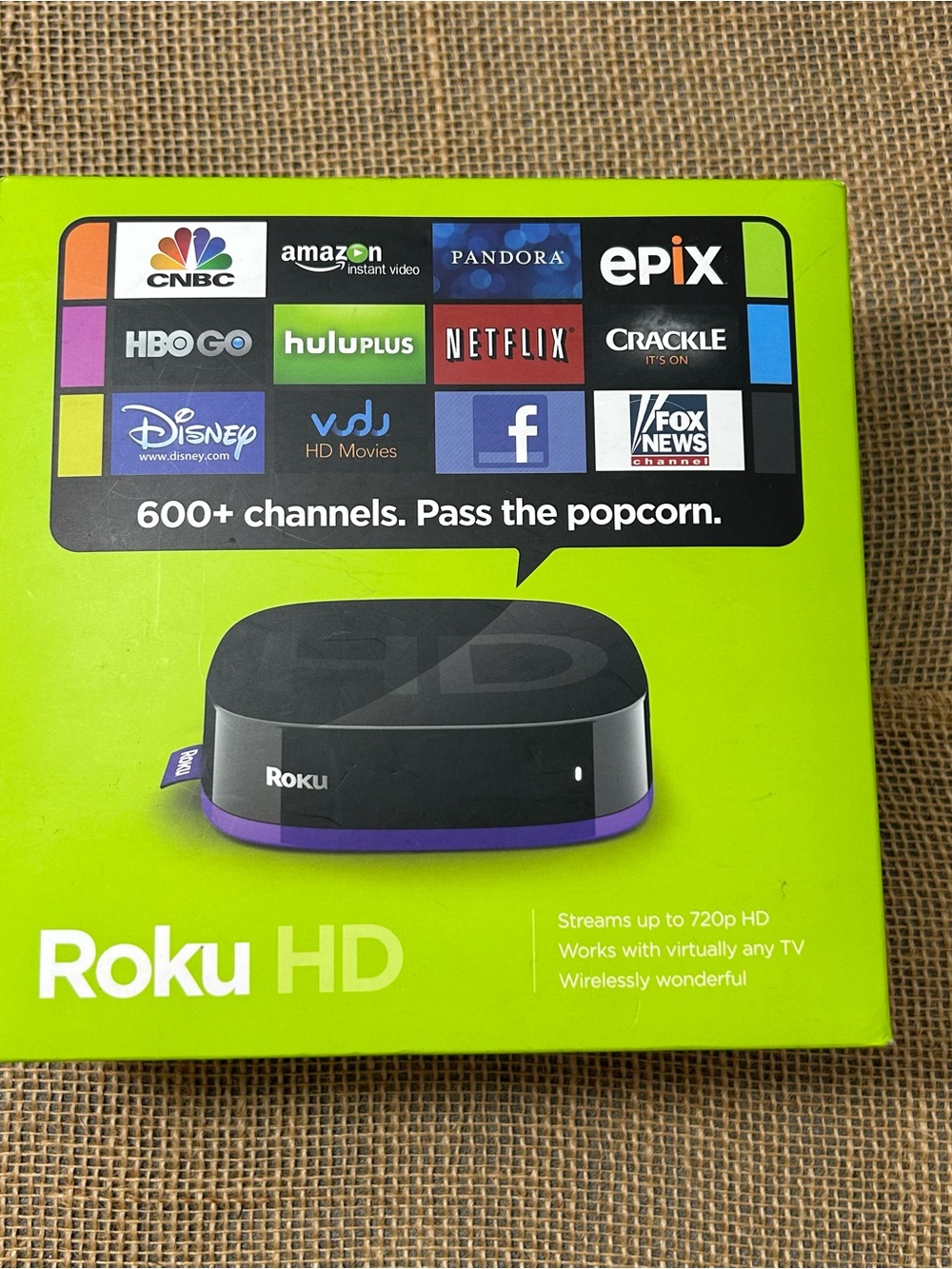 Roku HD Streaming Media Player - Black/Purple 2nd Gen w remote New